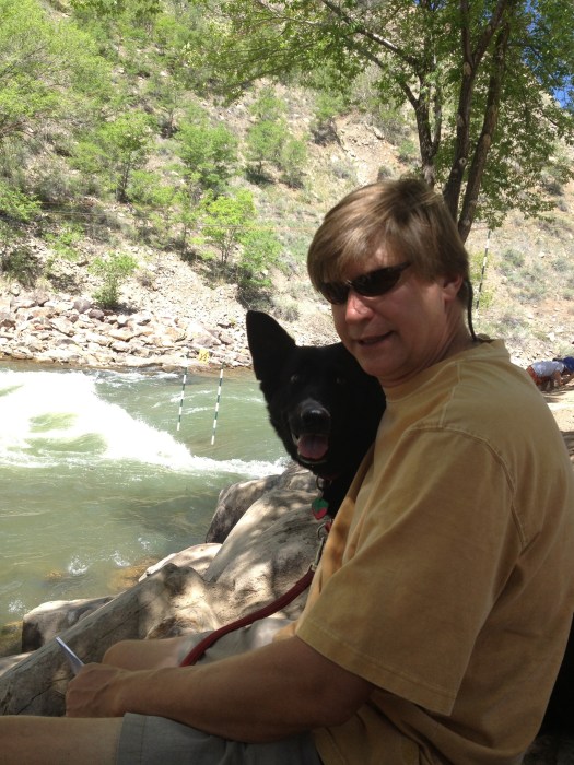 Deas and Nikki watching the kayakers