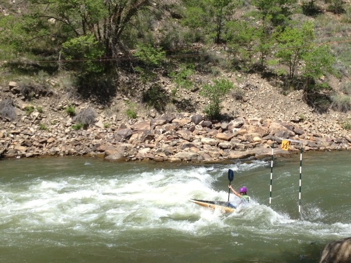 A kayaker hits the rapids