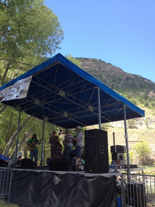 Listening to music at the festival