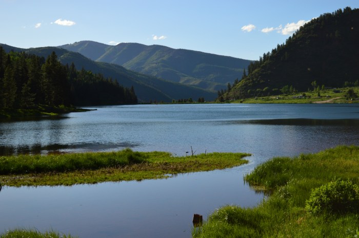 View from the other side of the lake back towards the camping  area
