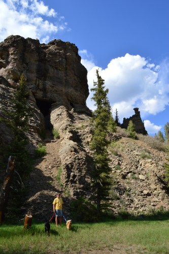 A huge cave - Deas wanted to climb inside of it!