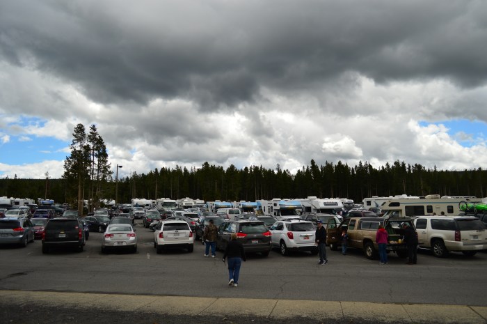 Parking lot at Old Faithful