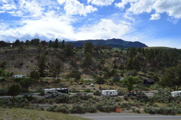 Our RV at Mammoth Springs campgruond